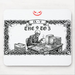The 9 to 5 タロットカード | おもしろスカル社畜デザイン マウスパッド