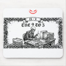The 9 to 5 Tarot Card | Funny Skeleton Corporate 