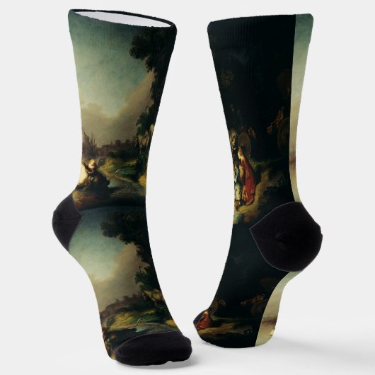 The Abduction of Europa by Rembrandt ソックス (傾斜あり)