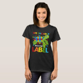 The Able Not The Labelパズルカメ自閉症Awを見る Tシャツ (正面フル)