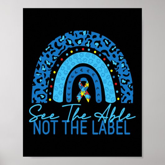 The Able Not The Label Autism Awarenessパズル ポスター (正面)