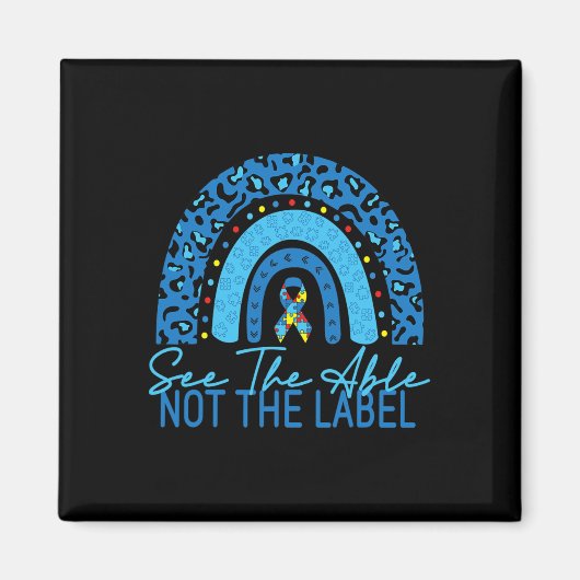 The Able Not The Label Autism Awarenessパズル マグネット (正面)