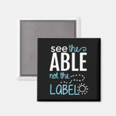 The Able Not The Label Autism Awarenessパズル マグネット (正面/裏面)