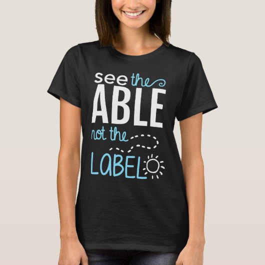The Able Not The Label Autism Awarenessパズル Tシャツ (正面)
