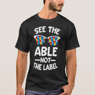 The Able Not The Label Autism Awarenessパズル Tシャツ