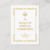 The Act of Spiritual Communion Prayer Card  プレイスカード (正面)