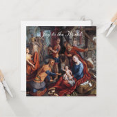 The Adoration of the Maji Christmas greeting カード (正面/裏面インサイチュ)