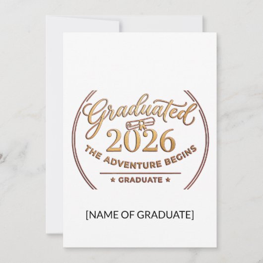 The Adventure Begins 2026 / Anuncio de Graduación  案内状 (正面)
