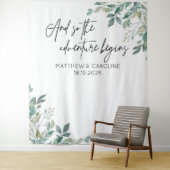 The adventure begins backdrop greenery wedding タペストリー (インサイチュ)