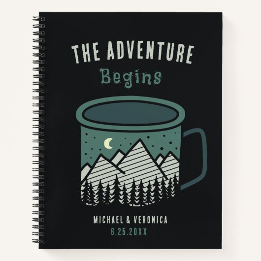 The Adventure Begins Notebook Journal Coffee Cup ノートブック (正面)