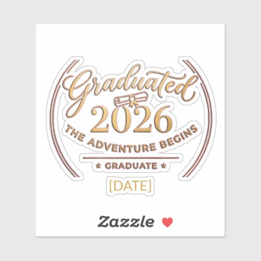 The Adventure Begins / Pegatina Graduación 2026 シール (シート)