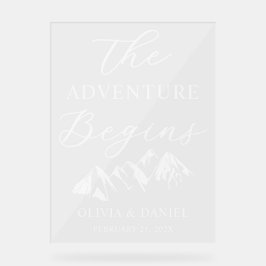The Adventure Begins Personalized Wedding Welcome アクリルサイン