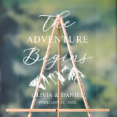 The Adventure Begins Personalized Wedding Welcome アクリルサイン (ニュートラル)