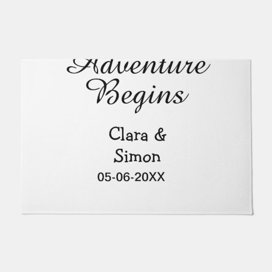 The adventure begins wedding couple name datsimple ドアマット (正面)