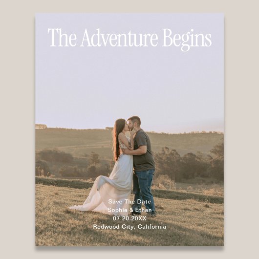 The Adventure Retro Photo Wedding Save The Date チラシ