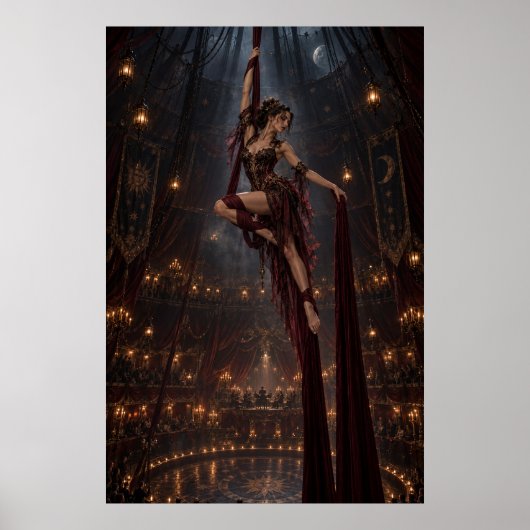 The Aerialist | Gothic Circus Fine Art Poster ポスター (正面)