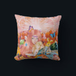 The Afternoon クッション<br><div class="desc">Everything is pink and warm tones from the background to the young lady hair,  pink sky,  pink tulips,  stufftoys and etc 
Art title: The Afternoon
Medium: Mix Media (watercolor,  acrylic,  and colored pencils on watercolor paper camvas)
Size: 12 x 18 inch
Date: January 19,  2022</div>