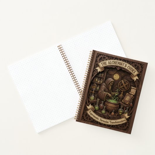 The Alchemist's Codex 3D Wood Carved Journal ノートブック (内部)
