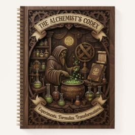 The Alchemist's Codex 3D Wood Carved Journal ノートブック