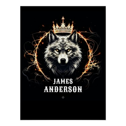 The Alpha Wolf. Add Text or Name on Poster ポスター (正面)