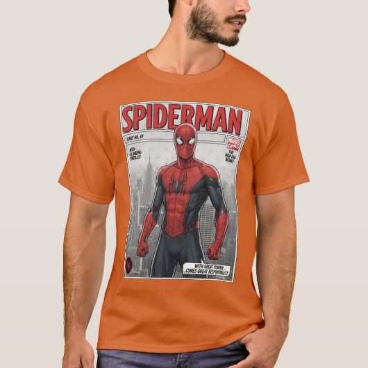 The Amazing SpiderMan Comic Bookribute Design fami Tシャツ (正面)