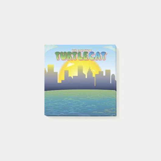 The Amazing Turtlecat Cityの背景とロゴ ポストイット (正面)