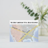 The American 素晴らし Eclipse 2017と2024の地図 ポストカード (スタンド正面)
