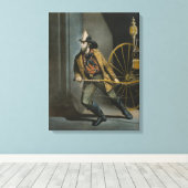 The American Fireman:いつでも準備 キャンバスプリント (インサイチュ (ウッドフロア))