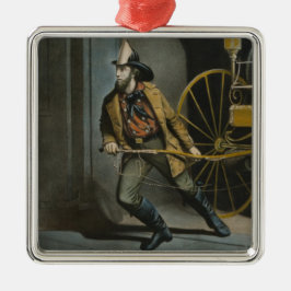 The American Fireman：いつでも準備 メタルオーナメント