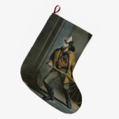The American Fireman:いつでも準備 ラージクリスマスストッキング (正面 (吊り時))
