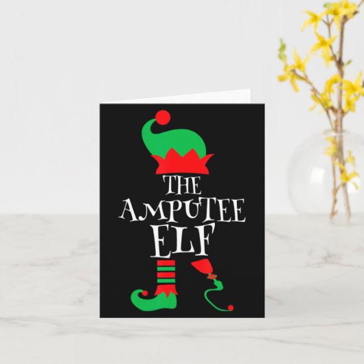 The Amputee Elf Christmas Funny Limb Surgery Joke  カード (黄色い花)