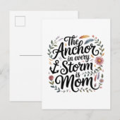 The Anchor In Every Storm Is Mom インビテーションポストカード (正面/裏面)