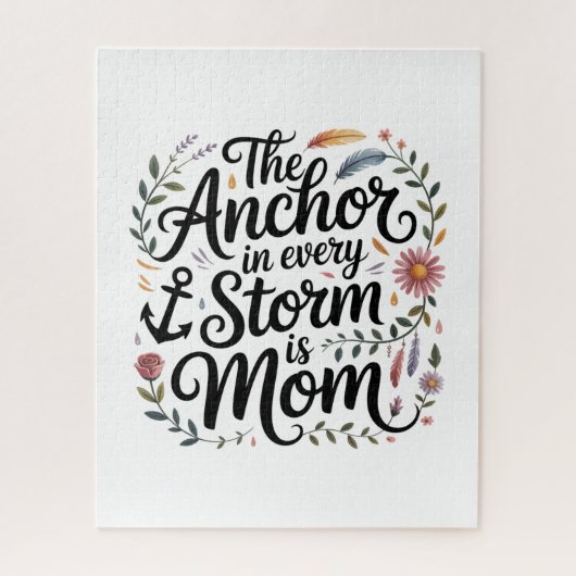 The Anchor In Every Storm Is Mom ジグソーパズル (縦)