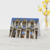 The Ancient Library of Celsus - Ephesus, Turkey カード (黄色い花)