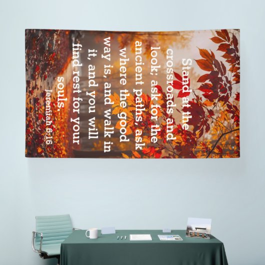 The Ancient Path of Peace Jeremiah 6:16 横断幕 (トレードショー)