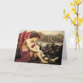 The Angel with the Serpent Fine Art Greetings Card カード (黄色い花)
