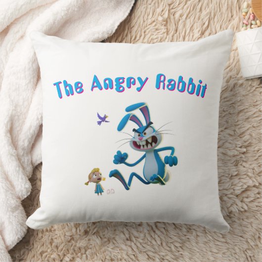 The angry rabbit  クッション (ブランケット)