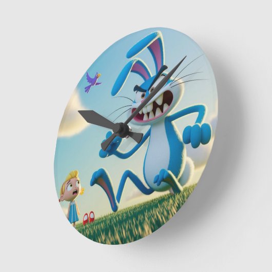 The angry rabbit  ラウンド壁時計 (傾斜)