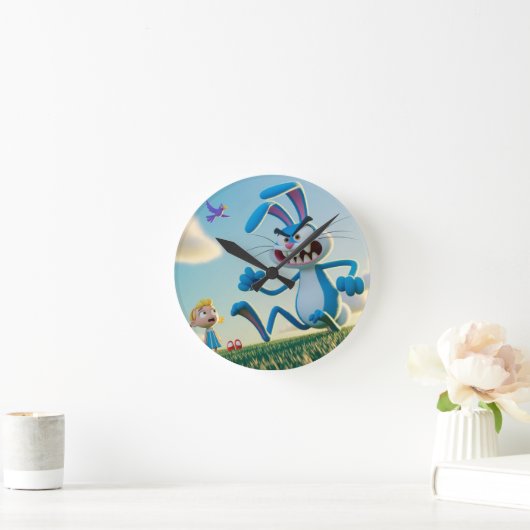 The angry rabbit  ラウンド壁時計 (ホーム)