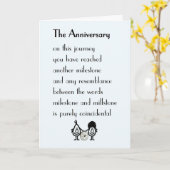 The Anniversary - 結婚記念日のユーモア詩 カード (黄色い花)