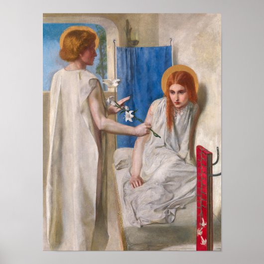 The Annunciation by Dante Gabriel Rossetti ポスター (正面)