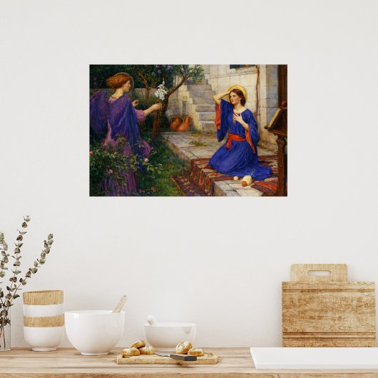 The Annunciation by John William Waterhouse ポスター (キッチン)