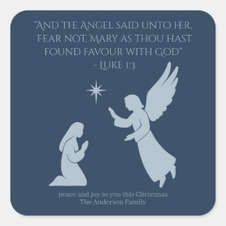 The Annunciation Sticker – Angel Gabriel and Mary スクエアシール