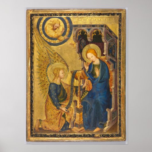 The Annunciation tempera and oil painting on wood ポスター (正面)
