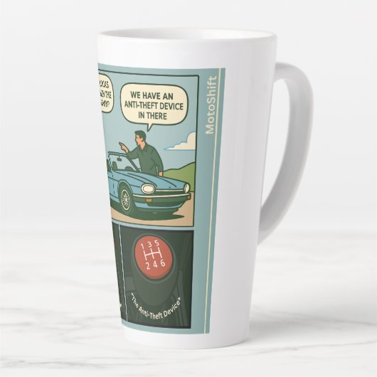 The Anti-Theft Device (Stick Shift) カフェラテマグ (右アングル)