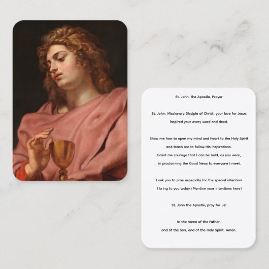 The Apostle St John Prayer Card 名刺 (正面/裏面)