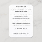 The Apostle St John Prayer Card 名刺 (裏面)
