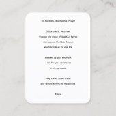The Apostle St Matthew Prayer Card 名刺 (裏面)