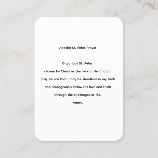 The Apostle St Peter Prayer Card 名刺 (裏面)