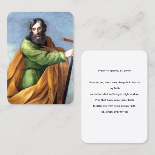 The Apostle St Simon Prayer Card 名刺 (正面/裏面)